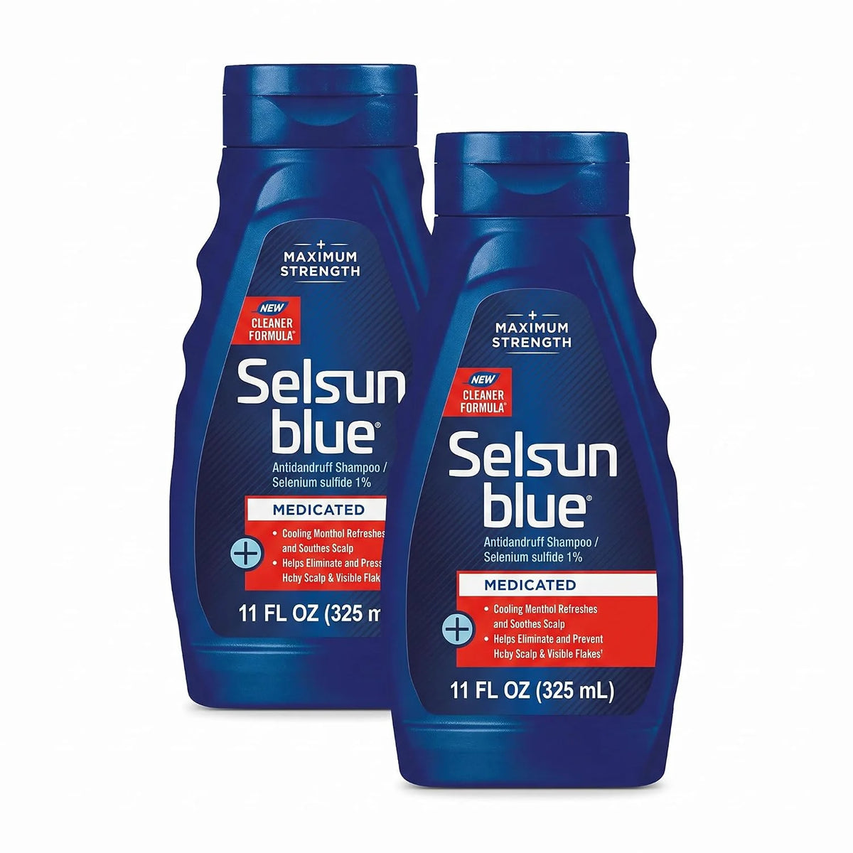 Selsun Blue Medicated Antidandruff Shampoo, Maximum Strength Scalp Treatment With Selenium Sulfide, 11 fl. oz. (Pack of 2)